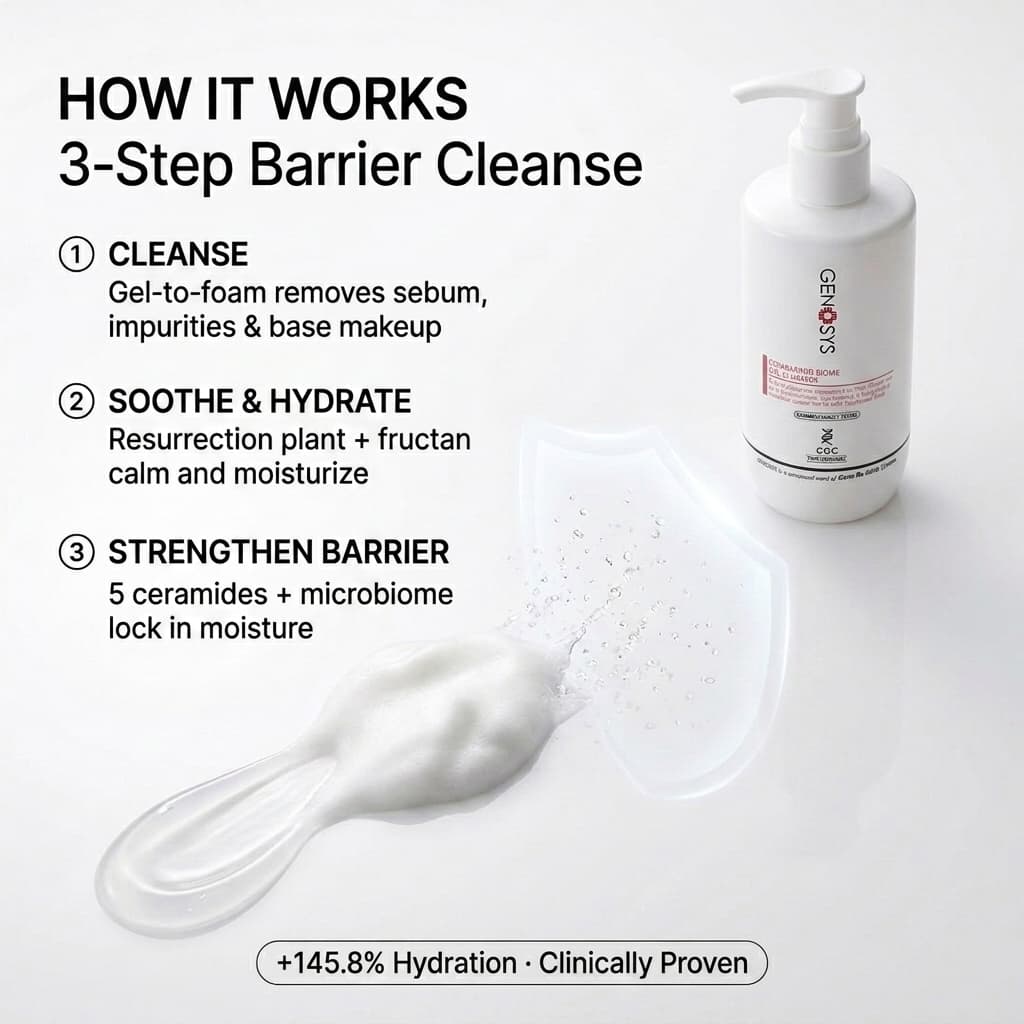 CERABARRIER BIOME GEL CLEANSER — آلية العمل