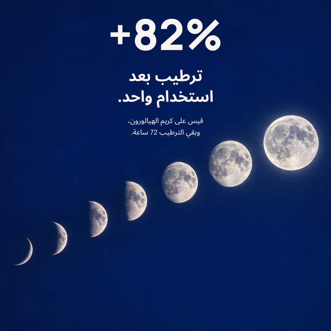 أطوار القمر على خلفية كحلية: ترطيب أعلى بنسبة 82% بعد استخدام واحد