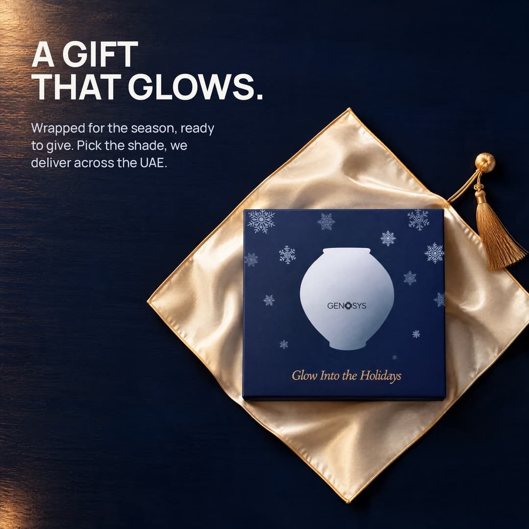 The holiday box on gold silk, ready to give
