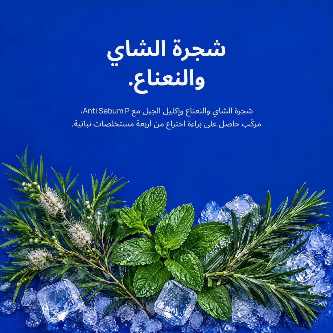 شجرة الشاي والنعناع وإكليل الجبل على ثلج مجروش