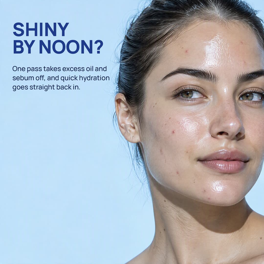 Blemish-prone skin with a midday shine: shiny by noon?