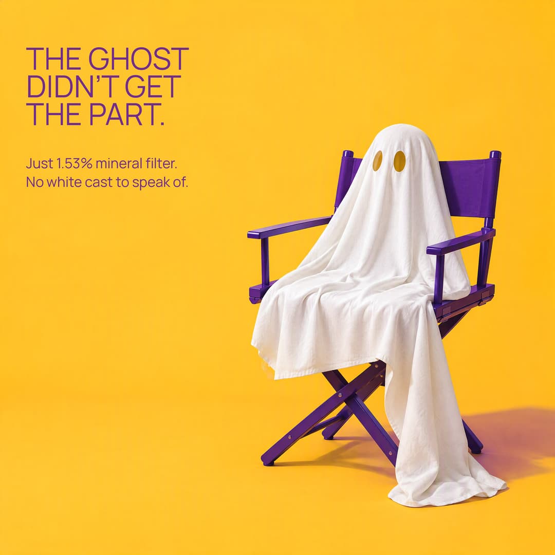 A ghost sheet sitting in a violet director’s chair: the ghost didn’t get the part