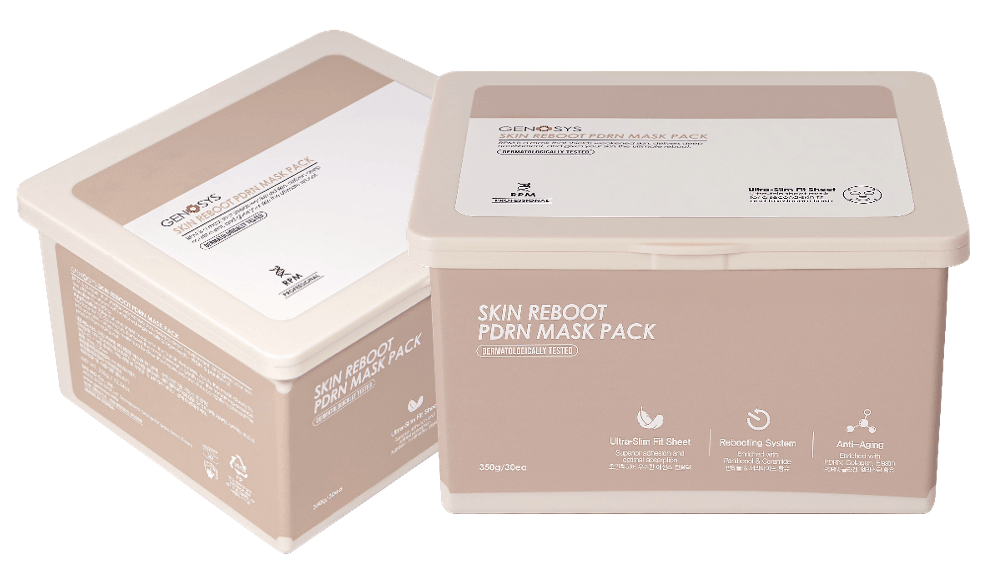Две банки SKIN REBOOT PDRN MASK PACK объёмом 350 г на 30 масок