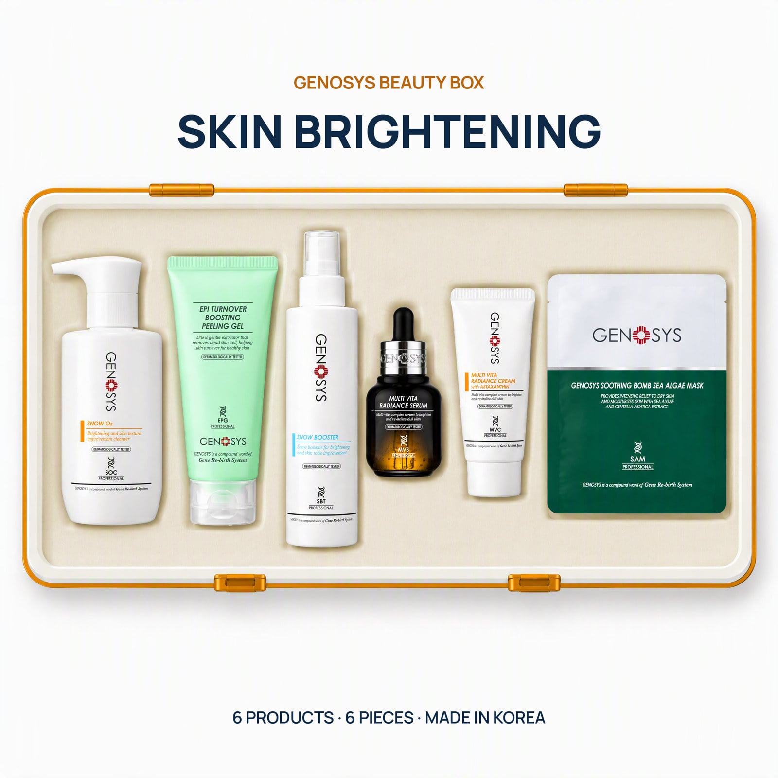 SKIN BRIGHTENING BEAUTY BOX - GENOSYS Korean Beauty Boxes professional skincare product UAE