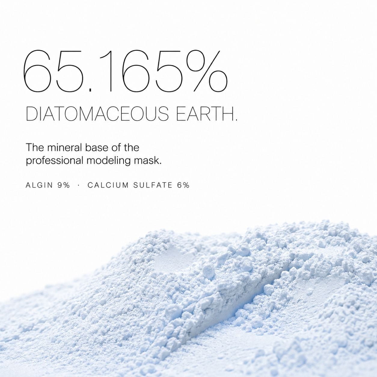 Diatomaceous earth, the mineral base at 65.165% of the formula