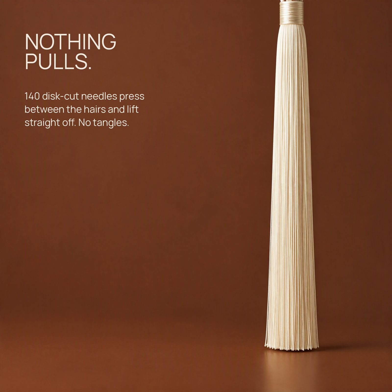 Straight down. Nothing pulls.