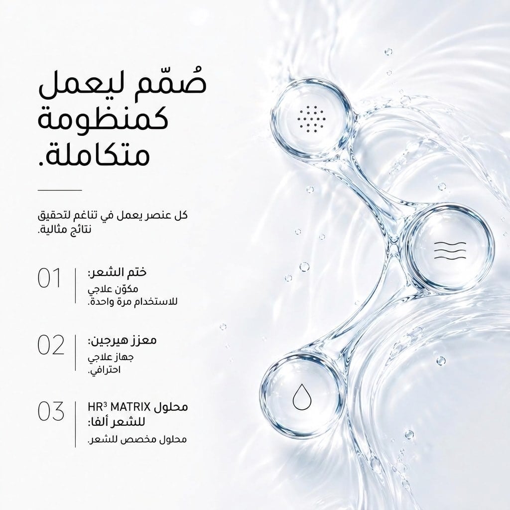 علبة HR³ MATRIX HAIR STAMP مع الأختام الثمانية أحادية الاستخدام التي تحتويها