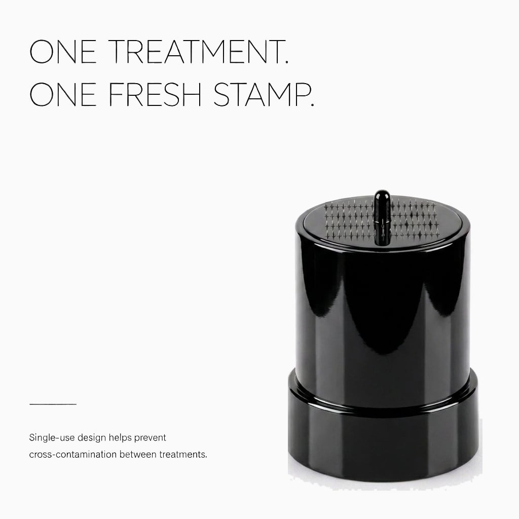 The Hair Stamp on the HairGen Booster, the applicator that opens the way for the solution